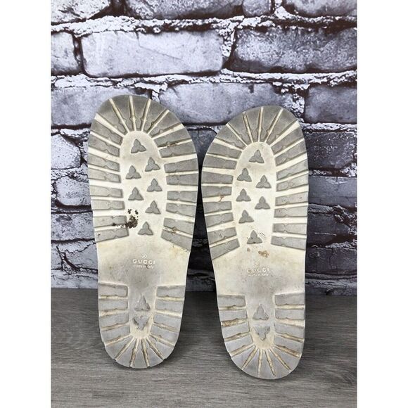 GUCCI Web White Rubber Logo Casual Slides Designer Sandals Men’s Sz 11M US/44EU - Picture 6 of 16